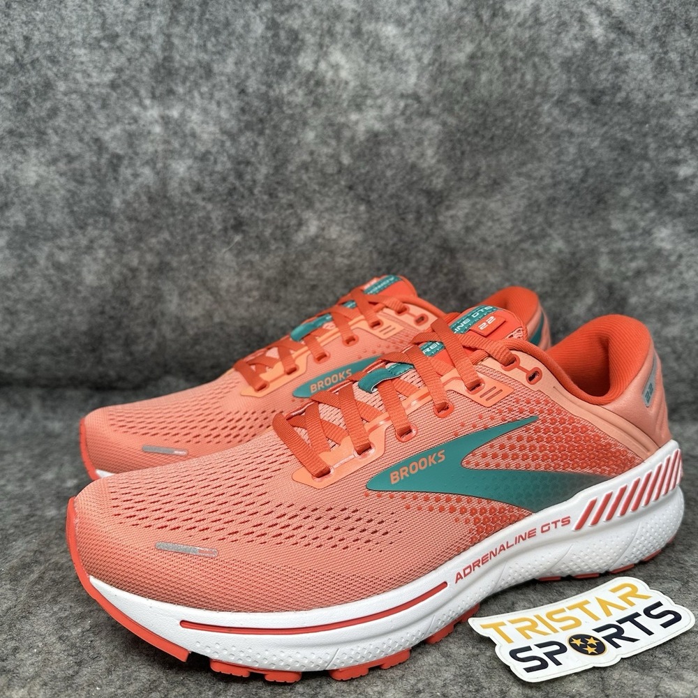 Brooks Adrenaline GTS 22 Running Shoes Womens Size 10 Coral Sneakers 1203531B680